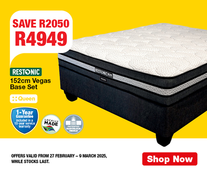 Restonic 152cm Vegas Base Set SAVE R2050. R4949