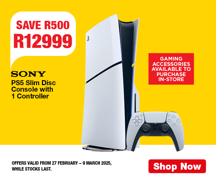 Sony PS5 Slim Disc Console with 1 Controller SAVE R500. R12999