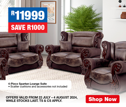 4-Piece Spartan Lounge Suite R11999, save R1000