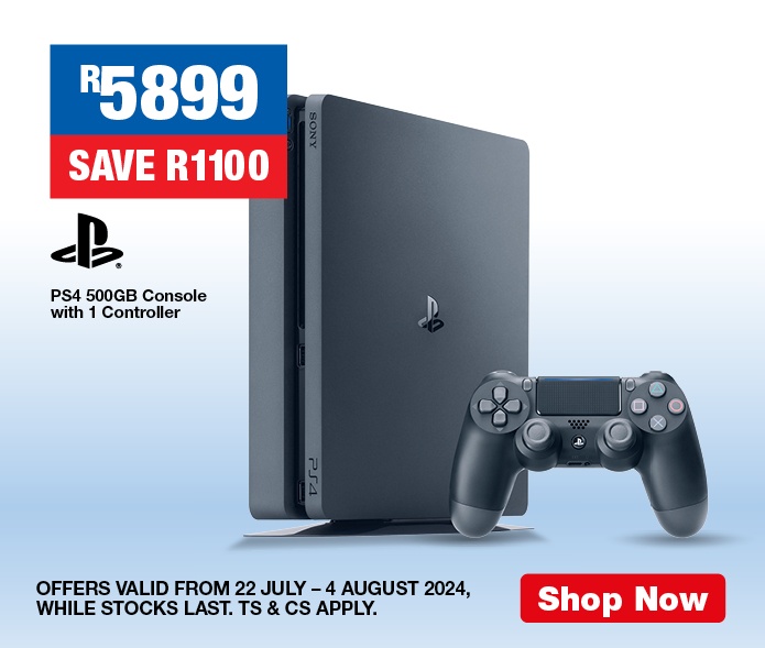 Sony PS4 500GB Console with 1 Controller — R5999, save R1000